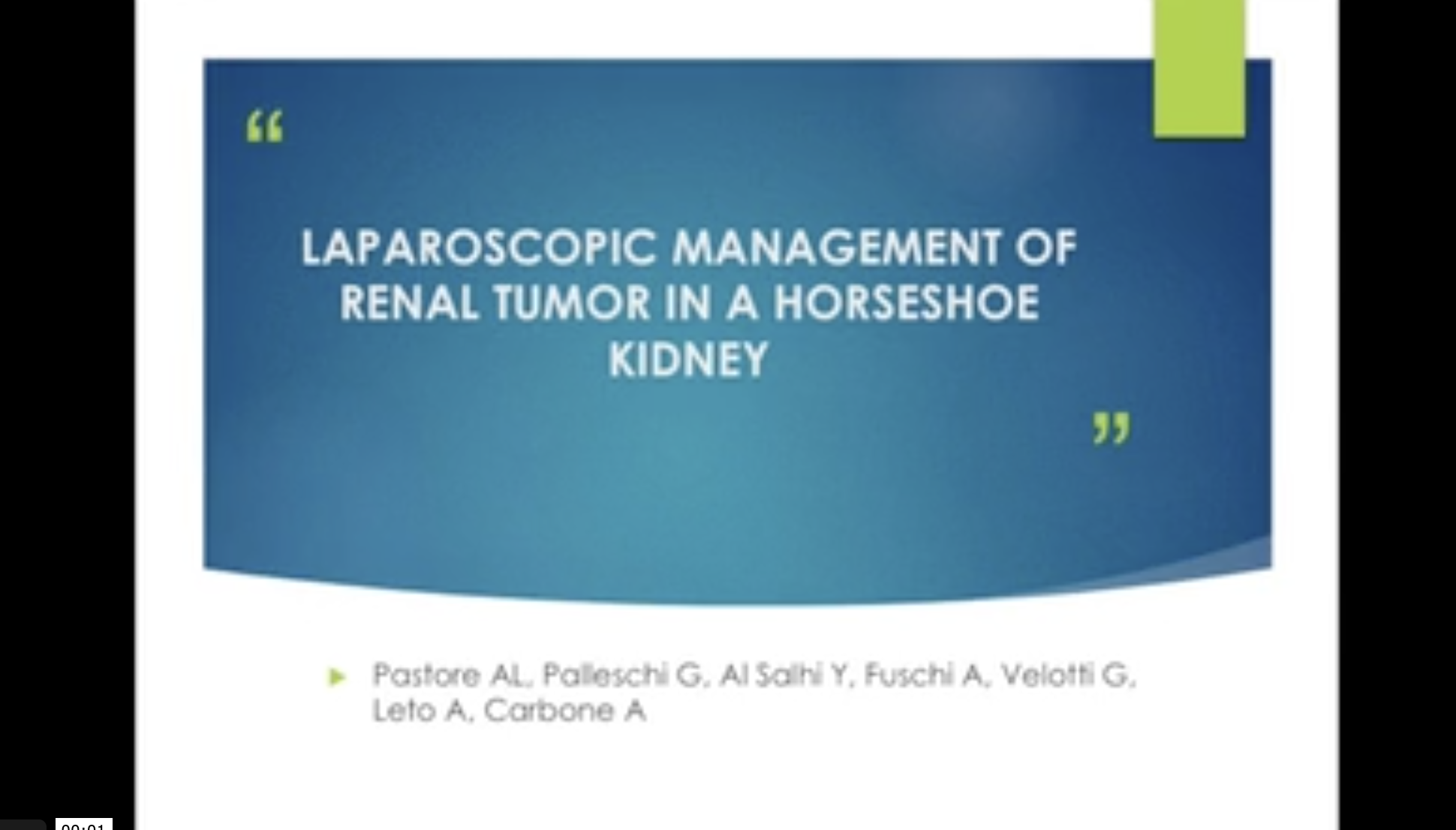 Laparoscopic Management Of Renal Tumor In A Horseshoe Kidney