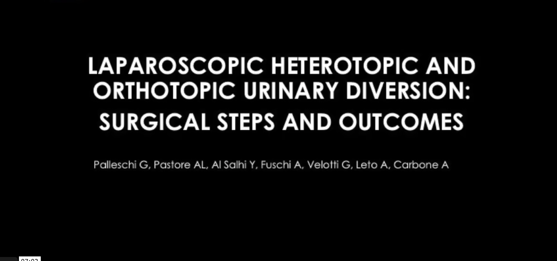 Laparoscopic Heterotopic And Orthotopic Urinary Diversion: Surgical Steps And Outcomes